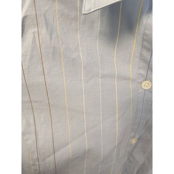 The Limited Stretch Blue Striped Button Down Women's Medium - Picture 3 of 6